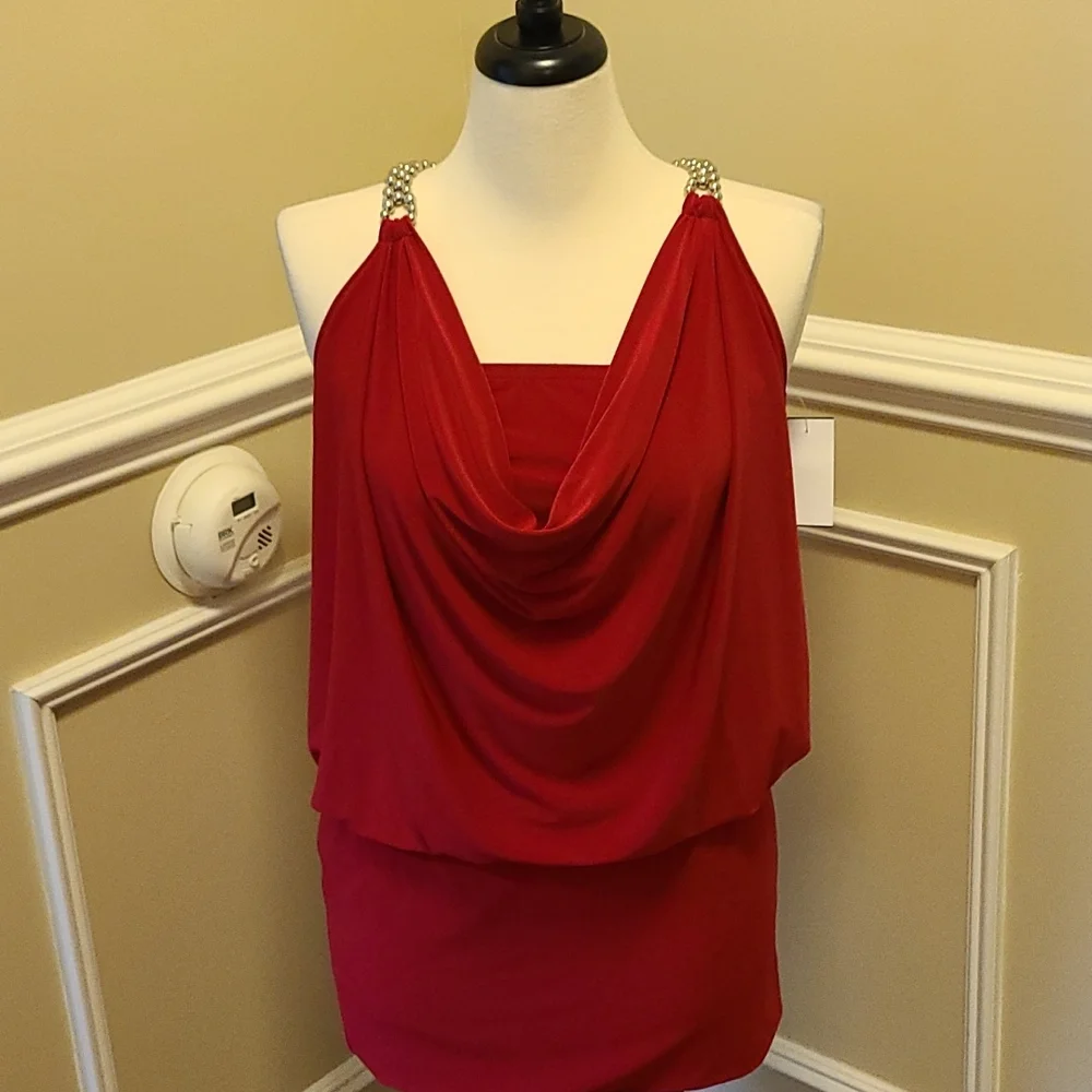 🎁NWT Cache Red Mini Dress Large🎁 - Picture 1 of 4